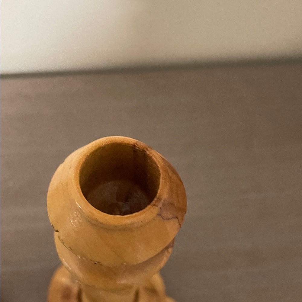 Artisan Twisted Wooden Candle Holders - Tan - Picture 12 of 13